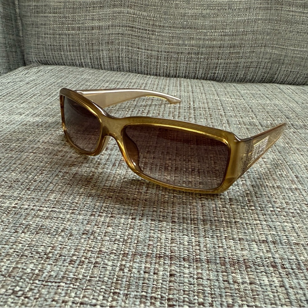 Dior Amber Brown Rectangular Sunglasses - image 1